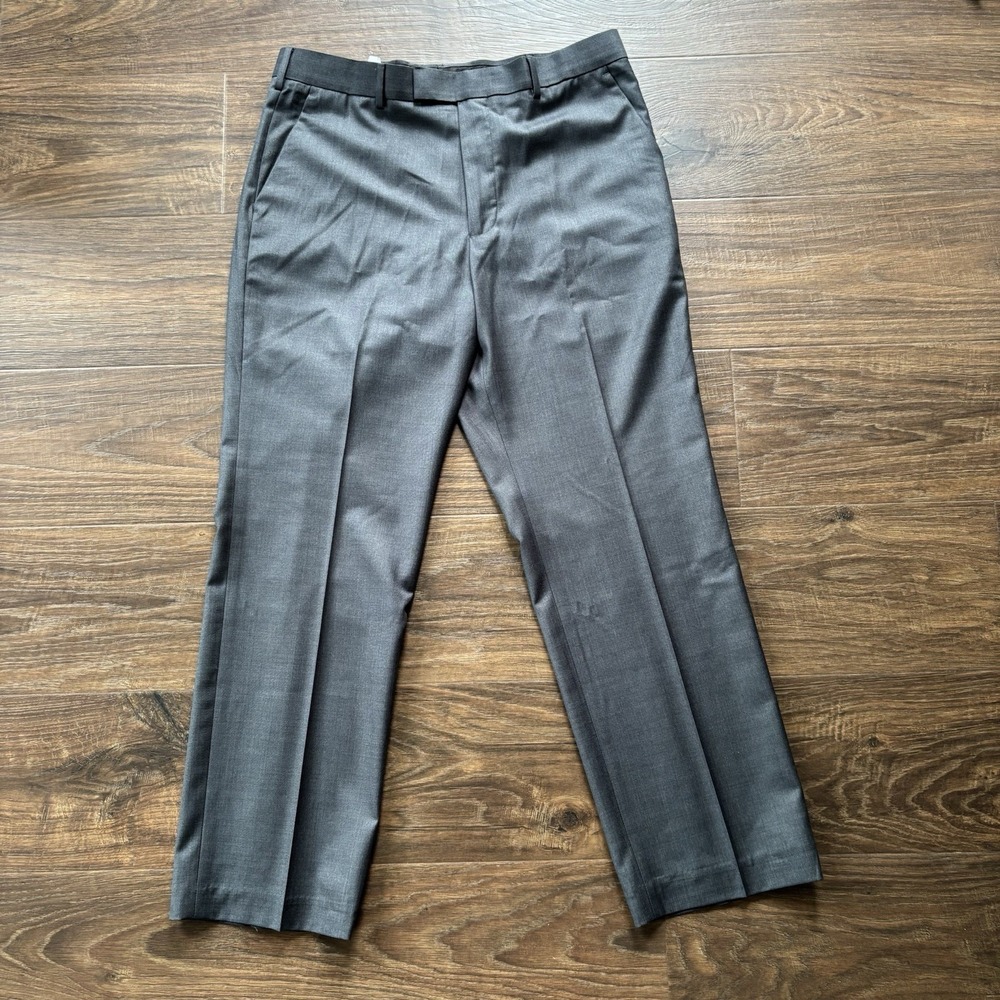 Perry Ellis Portfolio Travel-Luxe Dress Pants 34 Charcoal Straight Leg